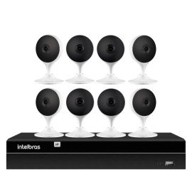     Kit 8 Cmeras com Inteligncia Artificial Full HD iM3 Intelbras Branca + 1 NVR 08 Canais 6MP NVD 1308 Intelbras