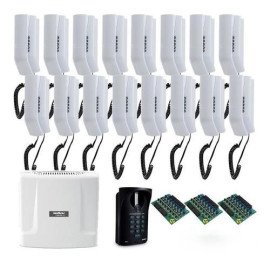 Kit Interfone Digital Completo Comunic 16 Pontos c/ Porteiro Eletrnico - Intelbras  29548
