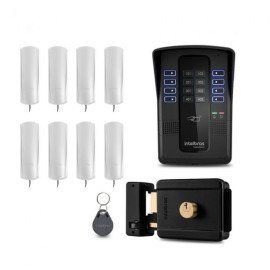 Kit Porteiro Eletrnico Coletivo Intelbras 8 Pontos Completo Interfone Com Controle de Acesso
