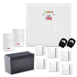 Kit Alarme JFL Completo Com 2 Sensores de Presena e 6 Sensores Magnticos Sem Fio