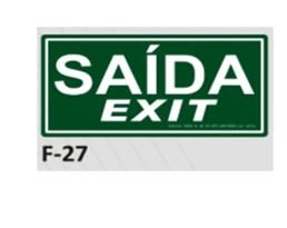 PLACA DE IDENTIFICAO - SADA / EXIT F-27 12X23CM