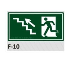 PLACA DE IDENTIFICAO - SADA ESCADA SOBE  ESQUERDA F-10 12X23CM
