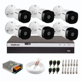 Kit 6 C�meras de Seguran�a Full HD Intelbras VHD 1220 B G6 + DVR Intelbras Full HD MHDX 3108 de 8 Canais + Acess�rios   2693