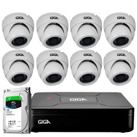 Kit HD 720p 08 C�meras GS0021 + DVR Giga Security + HD 1TB Skygawk + Acess�rios
