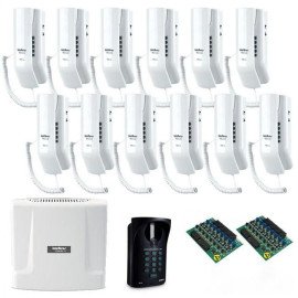 Kit Interfone Digital Completo Comunic 12 Pontos c/ Porteiro Eletrnico Intelbras