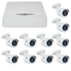 Kit JFL 10 C�meras HD 720p CHD 1130P + DVR DHD-2116N 1080N + Acess�rios