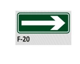 PLACA DE IDENTIFICAO - ROTA DE FUGA A DIREITA F-20 7X20CM