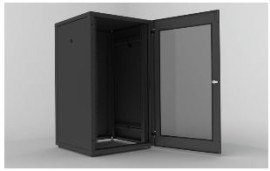 RACK 16U X 500 MM C/ PORTA DE VIDRO PRETO SPEEDFLEX - MEKANIKA
