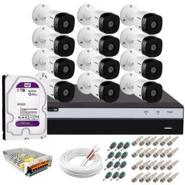 Kit Intelbras 12 Cmeras Full HD 1080p VHL 1220 B + DVR 3116 Intelbras com HD 1TB + Acessrios