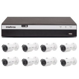 Kit 8 Cmeras de Segurana 4MP 2k Intelbras VHD 3430 B + DVR Intelbras 4K + Acessrios