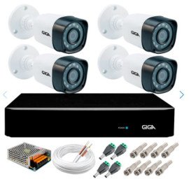 Kit 4 Cmeras de Segurana Full HD 1080p Giga Security gs0271 + DVR Giga Security 2MP + Acessrios