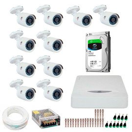 Kit JFL 10 Cmeras HD 720p CHD 1130P + DVR DHD-2116N 1080N com HD 1TB Seagate + Acessrios