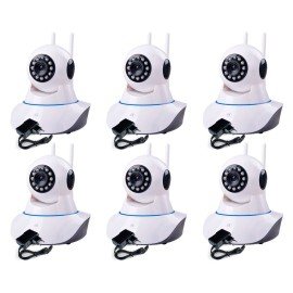    Kit 6 Cmeras de Segurana IP Sem Fio Wifi HD 720p Robo Wireless