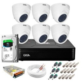 Kit Giga Security 6 C�meras HD 720p GS0019 + DVR Lite com HD 1TB Seagate + Acess�rios