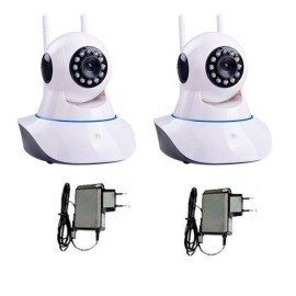    Kit 2 Cmeras de Segurana IP Sem Fio Wifi HD 720p Robo Wireless