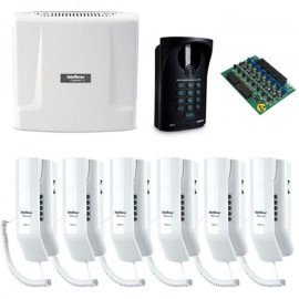 Kit Interfone Digital Completo Comunic 6 Pontos c/ Porteiro Eletrnico Intelbras  28743