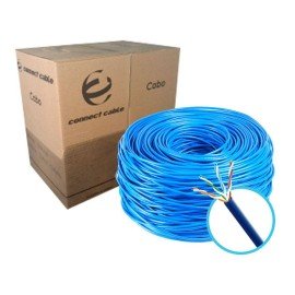 Cabo de Rede Lan UTP CFTV, Cat5, 4 Par Tranado, 305 metros, 8 Vias, Azul