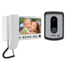 Kit Vdeo Porteiro Interfone Intelbras IV 7010 HS, Visualiza at 04 Cmeras, Atende por Celular, Abre 2 Portes, Tela LCD 7 polegadas