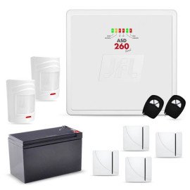 Kit Alarme Sem Fio JFL Com 2 Sensores de Presena e 4 Sensores Magnticos