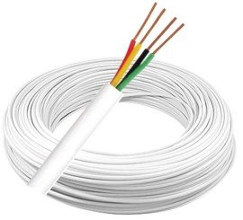 Cabo 2 Pares Multicores 4 vias 0,40mm p/ Interfone e Alarme Rolo de 50m - Telecam