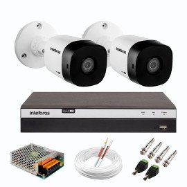Kit 2 Cmeras de Segurana Full HD 1080p VHD 1220 B G6 + DVR Intelbras MHDX 3104 Full HD de 04 Canais + Acessrios  932000
