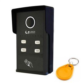 Porteiro Coletivo Smart RFID Interfone 4 Pontos Com Controlador de Acesso Lider