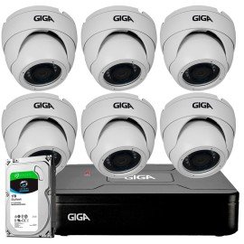 Kit HD 720p 06 Cmeras GS0021 + DVR Giga Security + HD 1TB Skygawk + Acessrios