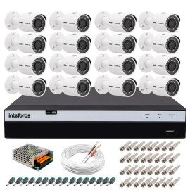 Kit 16 Cmeras de Segurana 4MP 2k Intelbras VHD 3430 B + DVR Intelbras 4K + Acessrios