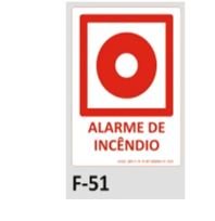PLACA DE IDENTIFICAO - ALARME DE INCNDIO F-51 10X15CM