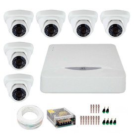 Kit JFL 6 Cmeras Dome HD 720p CHD-1115P + DVR DHD-2108N 1080N + Acessrios