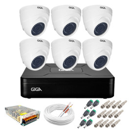 Kit Giga Security 6 C�meras HD 720p GS0019 + DVR Lite + Acess�rios