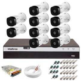 Kit Intelbras 10 Cmeras Full HD 1080p VHL 1220 B + DVR 3116 Intelbras + Acessrios