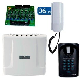 Kit Interfonia Condominial Digital Completo Intelbras Comunic 6 Pontos c/ Porteiro Eletrnico