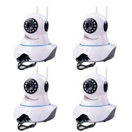 Kit 4 Cmeras de Segurana IP Sem Fio Wifi HD 720p Robo Wireless