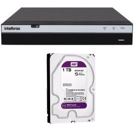 DVR 08 Canais Intelbras 4K MHDX 5108 8MP + HD 1TB WD Purple