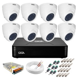 Kit Giga Security 8 C�meras HD 720p GS0019 + DVR Lite + Acess�rios