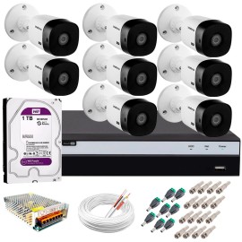Kit Intelbras 8 C�meras Full HD 1080p VHL 1220 B + DVR 3108 Intelbras com HD 1TB + Acess�rios