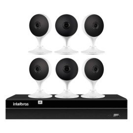    Kit 6 Cmeras com Inteligncia Artificial Full HD iM3 Intelbras Branca + 1 NVR 08 Canais 6MP NVD 1308 Intelbras