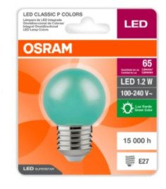LED BOLINHA VERDE 1.2W 50lm BIV E27 - OSRAM Disponvel Tatuap