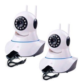     Kit 2 Cmeras de Segurana IP Sem Fio Wifi HD 720p Robo Wireless