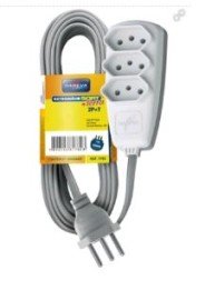 EXTENSO SORT 2P+T PP 3X0,75MM 1,30M - COR BRANCA C/ BASE CINZA