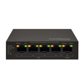 SWITCHES INTELBRAS 5 PORTAS FAST ETHERNET COM 4 PORTAS POE SF 500
