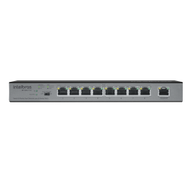 SWITCHES INTELBRAS 9 PORTAS FAST ETHERNET COM 8 PORTAS POE+ SF 900 