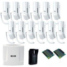 Kit Interfone Digital Completo Comunic 12 Pontos c/ Porteiro Eletrnico Intelbras28744