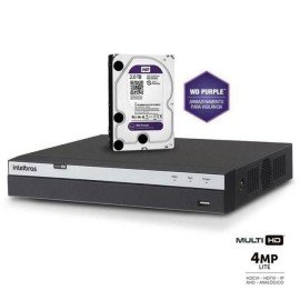 DVR Multi HD Intelbras MHDX 3104 Gravador Digital de Vdeo 4 Canais 4 Megapixel Com HD 2TB WD Purple