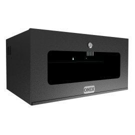 Rack 5U 19 Com Bandeja e Fechadura, Tampa Acrlica Onix Security Protege e Organiza CFTV, Informtica e Telecomunicao Pintura Epoxi na Cor Preta