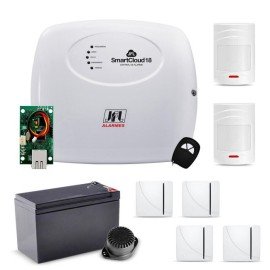 Kit Alarme JFL Monitorado Por Aplicativo Celular SmartCloud18 Com 2 Sensores IVP e 4 Magnticos Sem Fio 29948