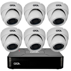 Kit HD 720p 06 C�meras GS0021 + DVR Giga Security + Acess�rios