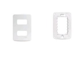 PLACA 4X2 2 POSTOS C SUPORTE BRANCA MILUZ