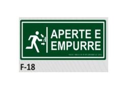 PLACA DE IDENTIFICAO - APERTE E EMPURRE F-18 10X23CM